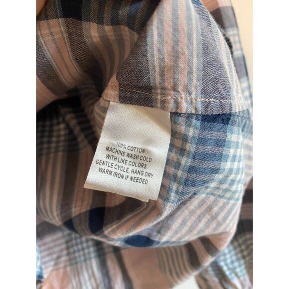 UNTUCKit Blouse Shirt Top Womens 14 Button-Up Plaid Pink Blue "Grumello" - Picture 5 of 5